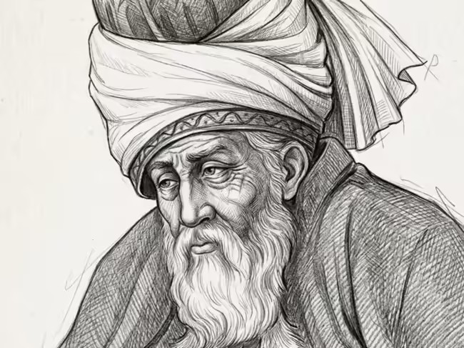 Mawlana Jalaluddin Mohammad Balkhi (Rumi) — portrait drawing